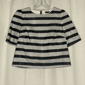 Striped Black and Gray Women's Top